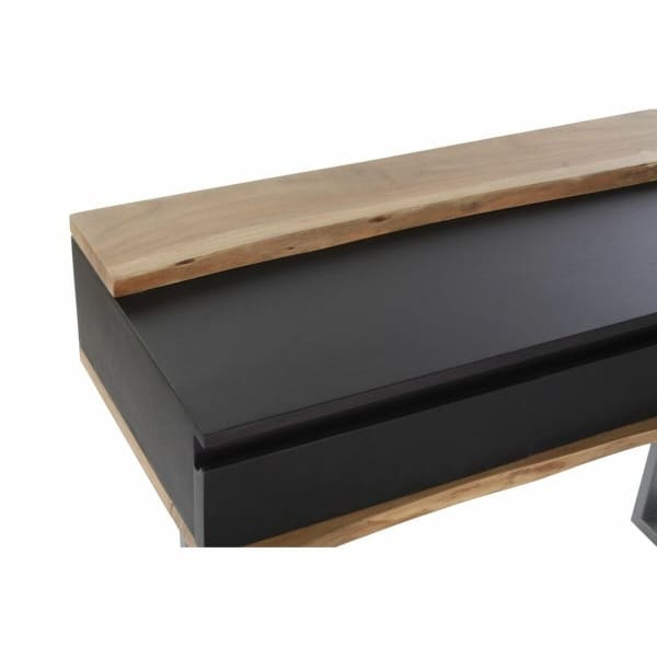 Console d'entrée en Bois Massif Sculpté et Métal Noir Loft