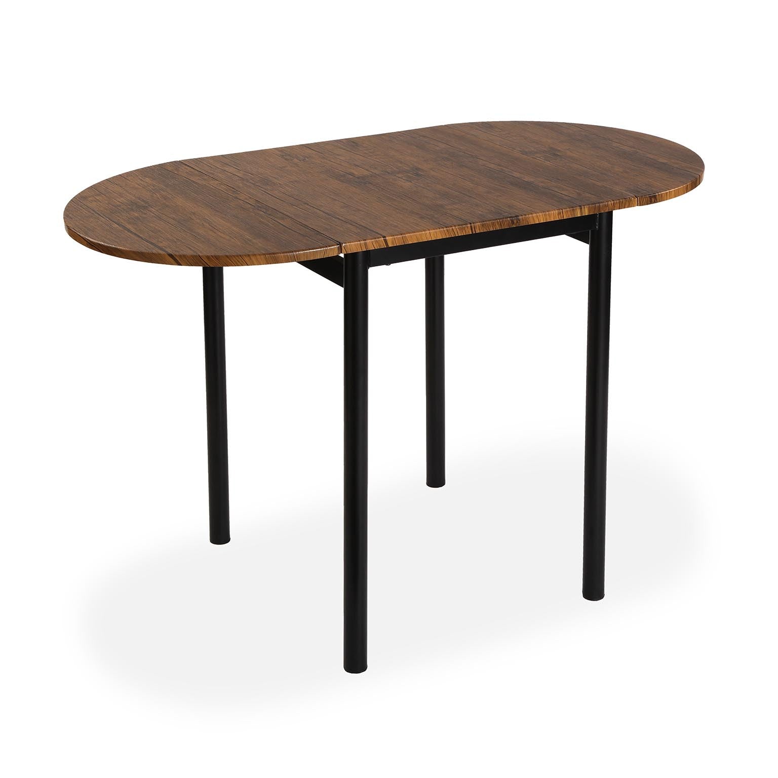 Juego de Mesa Extensible y 2 Sillas en Madera Marrón y Metal Negro Versa