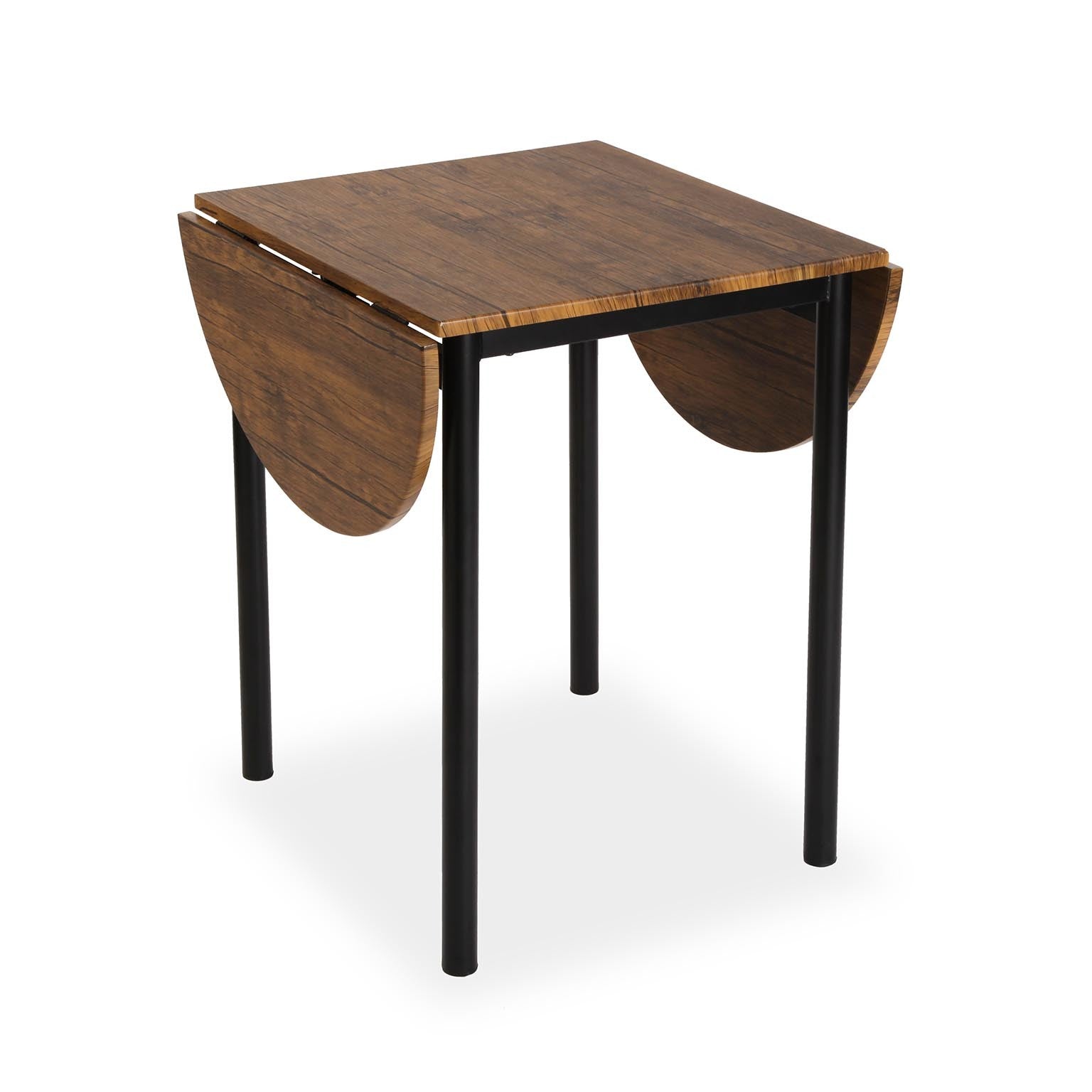 Juego de Mesa Extensible y 2 Sillas en Madera Marrón y Metal Negro Versa