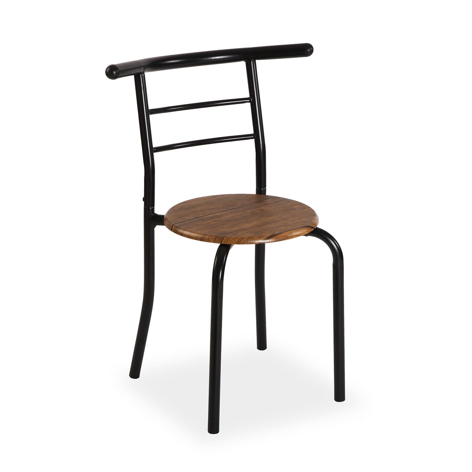 Juego de Mesa Extensible y 2 Sillas en Madera Marrón y Metal Negro Versa