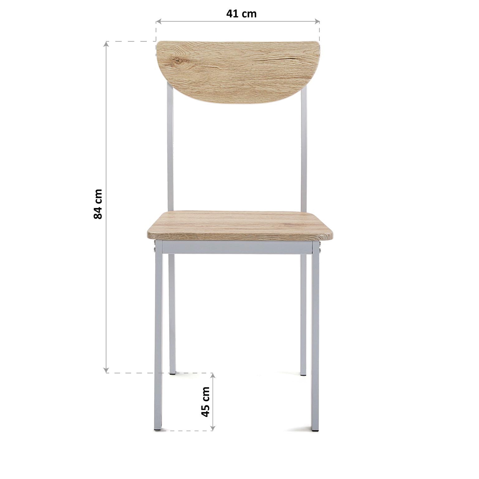 Ensemble Table de Cuisine et 4 Chaises Design Scandinave Bois et Blanc Versa