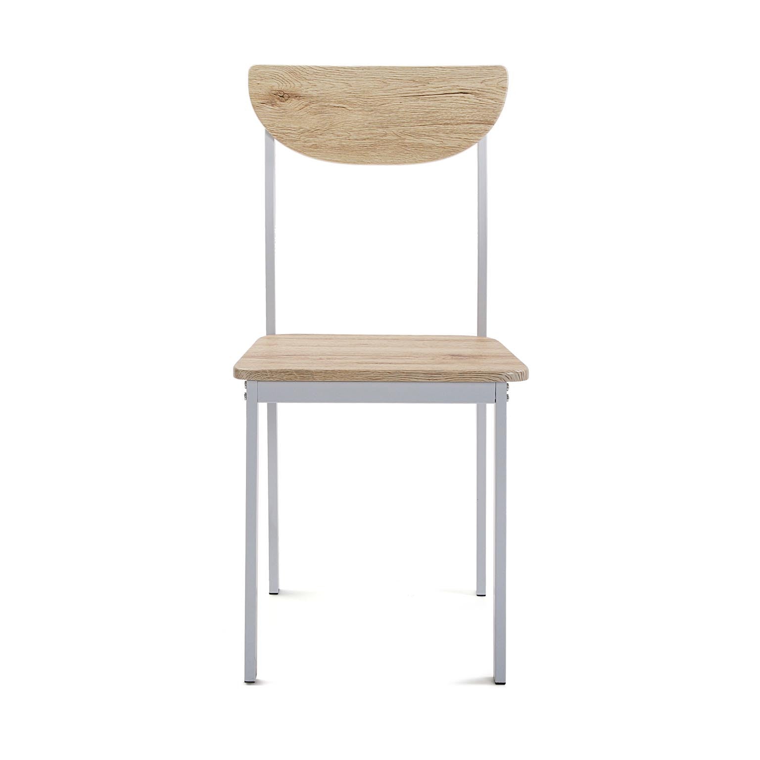 Ensemble Table de Cuisine et 4 Chaises Design Scandinave Bois et Blanc Versa