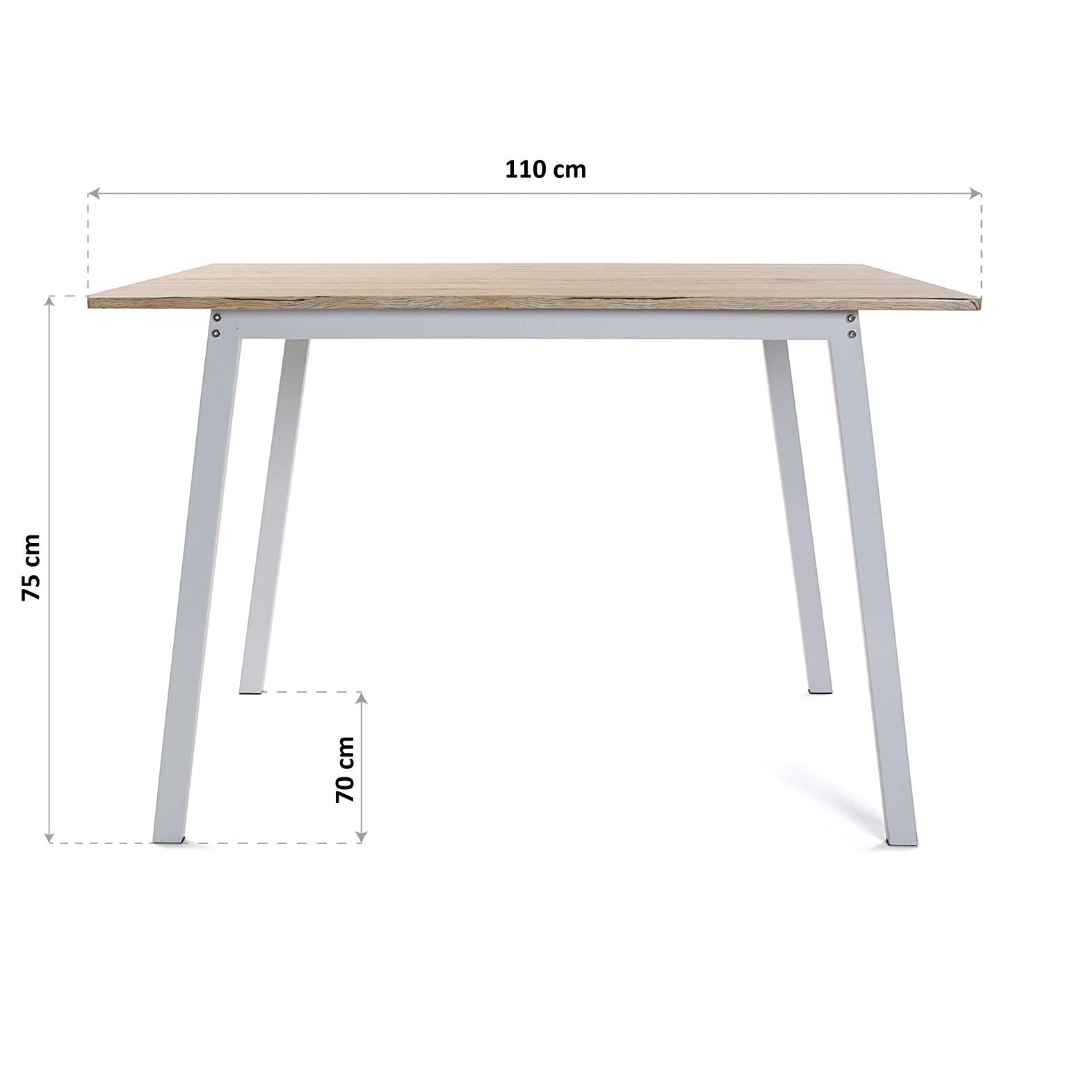 Ensemble Table de Cuisine et 4 Chaises Design Scandinave Bois et Blanc Versa