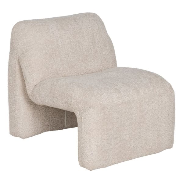 Fauteuil Design Atypique Bouclettes Beige