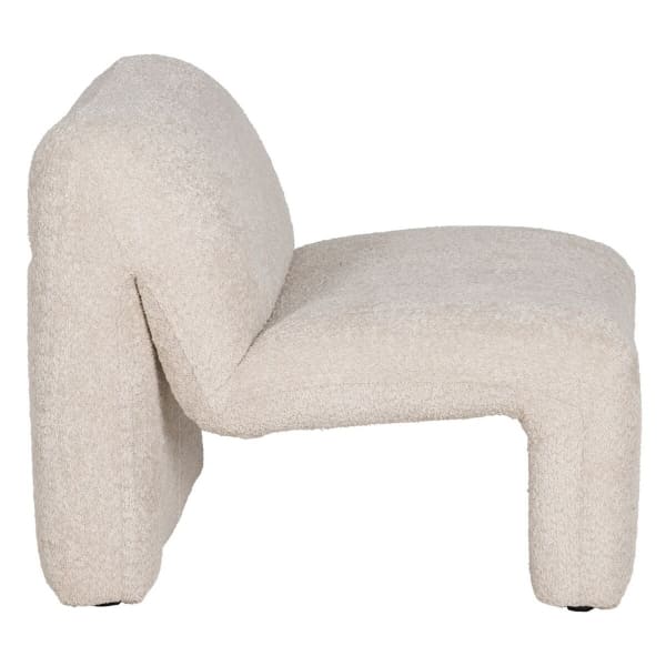 Fauteuil Design Atypique Bouclettes Beige