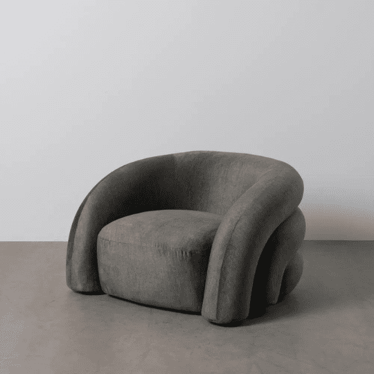 Fauteuil Incurvé Vert Design Velours