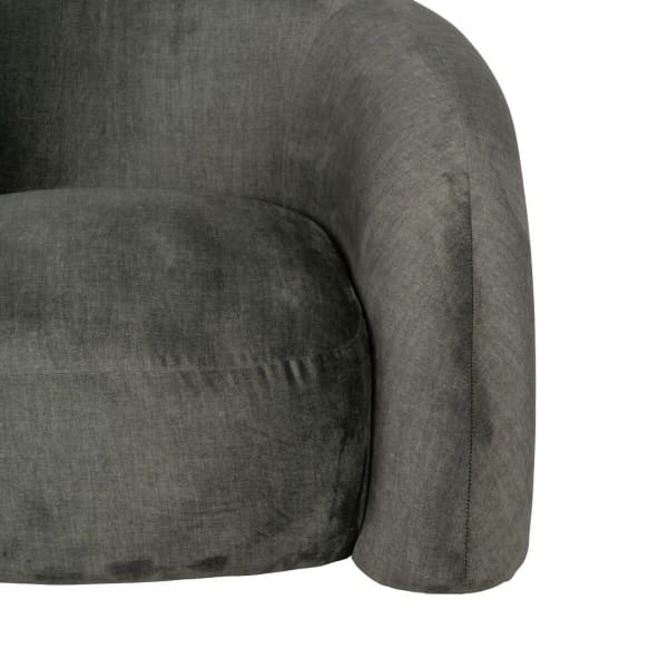 Fauteuil Incurvé Vert Design Velours