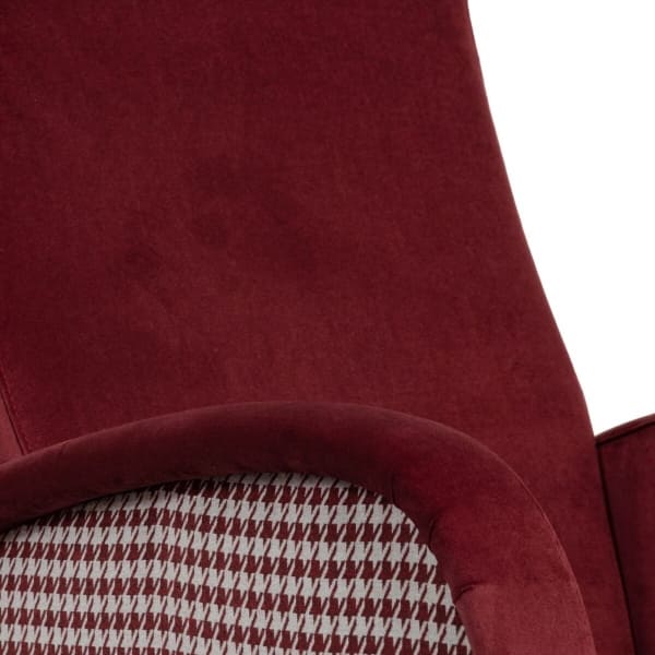 Fauteuil Mid Century Bordeaux avec Accoudoirs