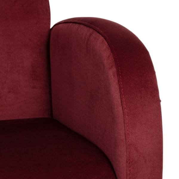 Fauteuil Mid Century Bordeaux avec Accoudoirs