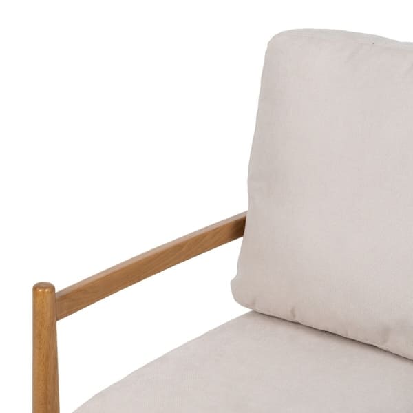 Fauteuil Rembourré Tissu Bois Beige / Tissu Bouclé