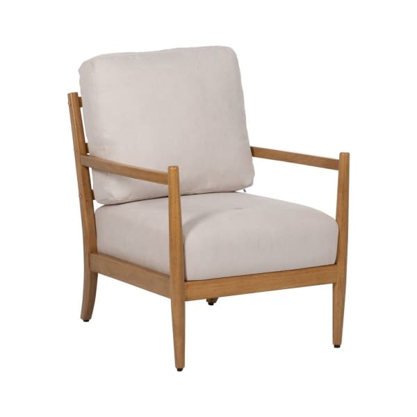 Fauteuil Rembourré Tissu Bois Beige / Tissu Bouclé