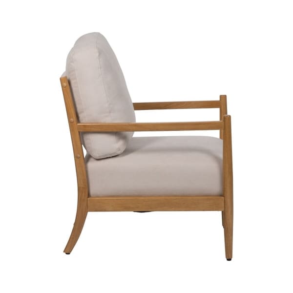 Fauteuil Rembourré Tissu Bois Beige / Tissu Bouclé