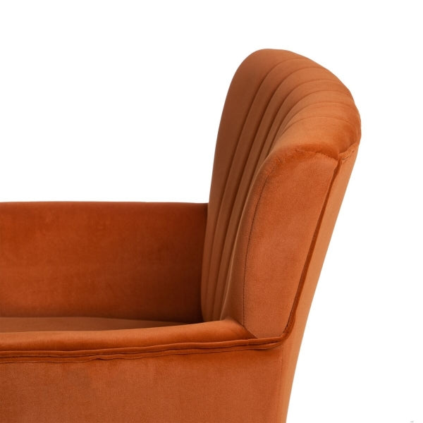 Fauteuil Traditionnel Terracotta et Noir Home Decor