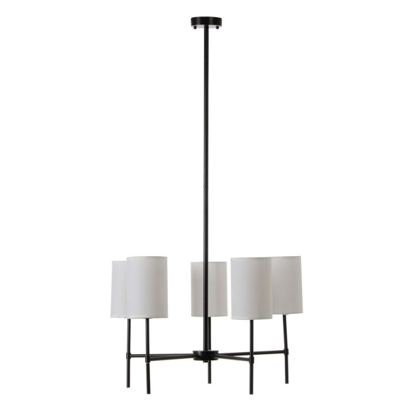 Grand Lustre Contemporain en Métal Noir et Blanc