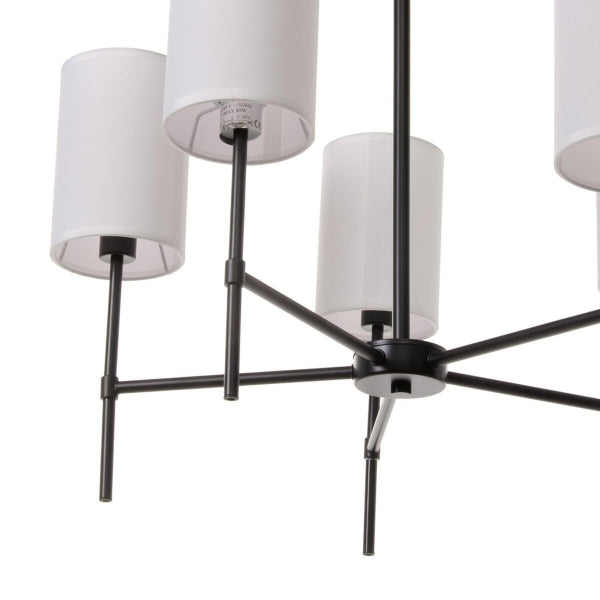 Candelabro grande contemporáneo de metal blanco y negro para decoración del hogar