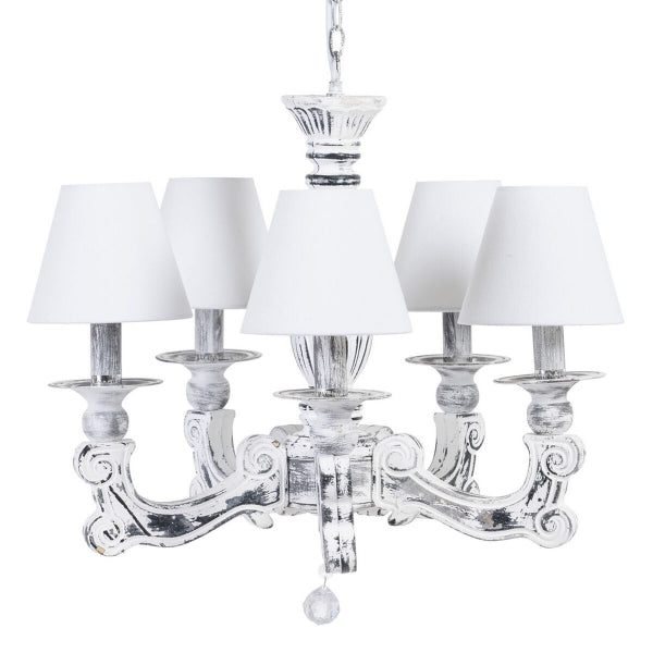 Candelabro grande de metal blanco efecto envejecido decoración del hogar blanco