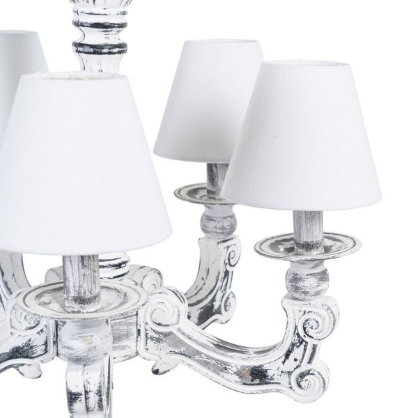 Candelabro grande de metal blanco efecto envejecido decoración del hogar blanco