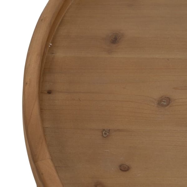 Grande Table Basse Ronde en Bois Japandi