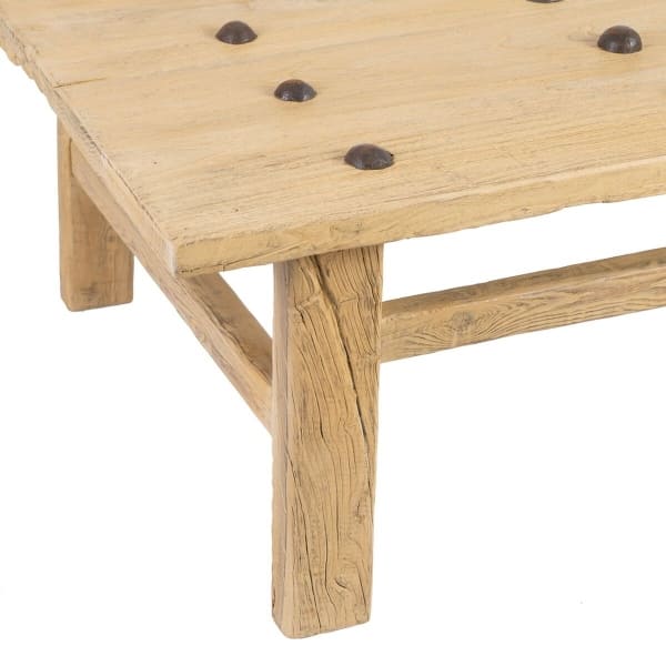 Grande Table Basse Rustique en Bois de Pin (173 x 87 x 47 cm)