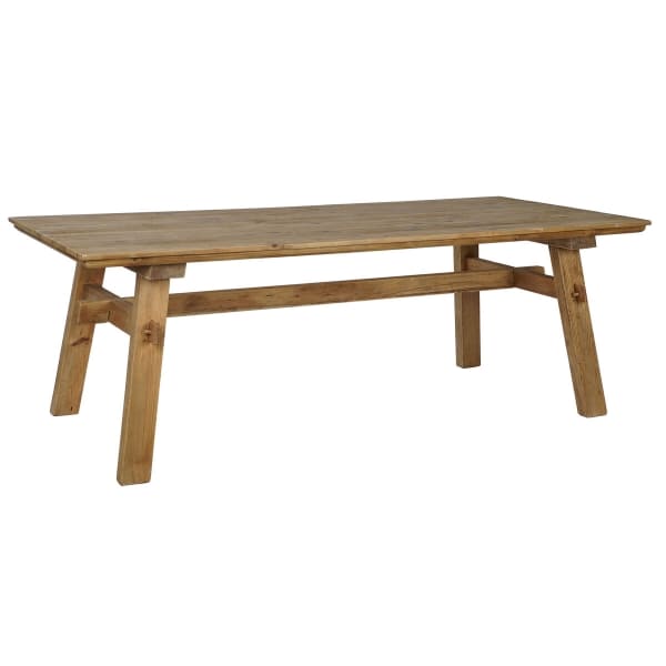 Grande Table Montagnarde en Bois de Pin Rustique (220 x 100 x 76 cm)