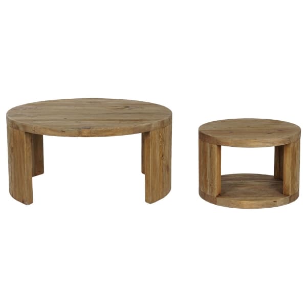 Jeu de 2 Tables Campagnes Chic en Bois de Sapin