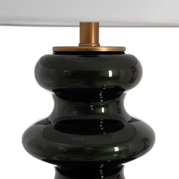 Black, Gold and White Linen African Design Lamp