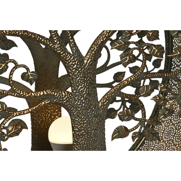 Tree of Life Bedside Lamp in Gold Metal