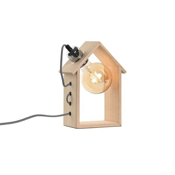 Lampe de Chevet Maison en Bois