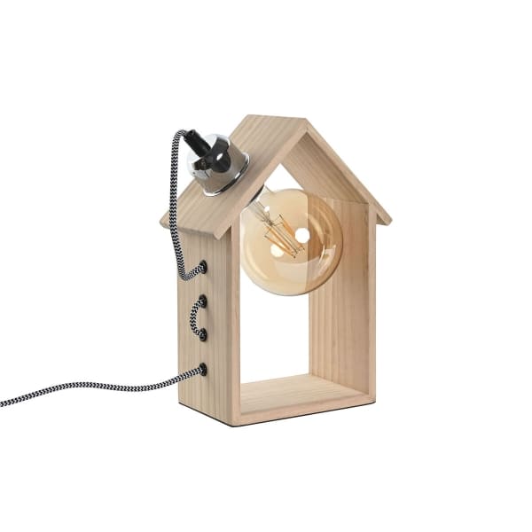 Lampe de Chevet Maison en Bois