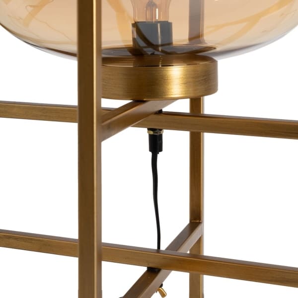 Contemporary Metal and Glass Bubble Table Lamp