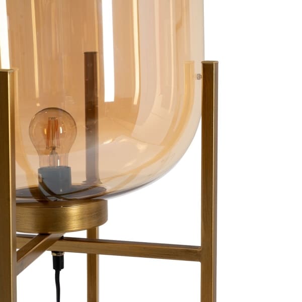 Contemporary Metal and Glass Bubble Table Lamp