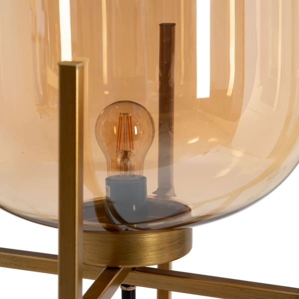 Lampe de Table Bulle Contemporaine Métal et Verre