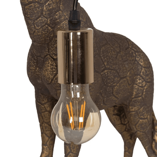 Lampe de Table Girafe Dorée en Résine