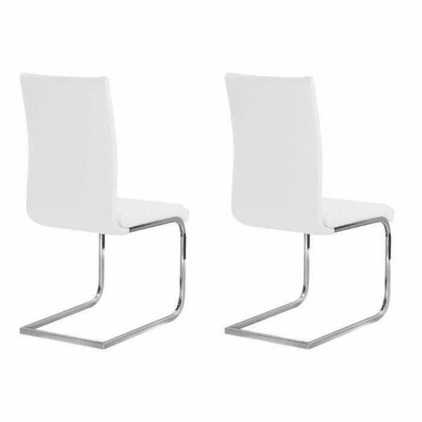 Lot de 2 Chaises Contemporaines Blanches et Argentés Home Decor