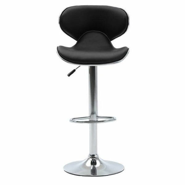 Juego de 2 Taburetes de Bar con Respaldo Home Decor Negro y Plata 