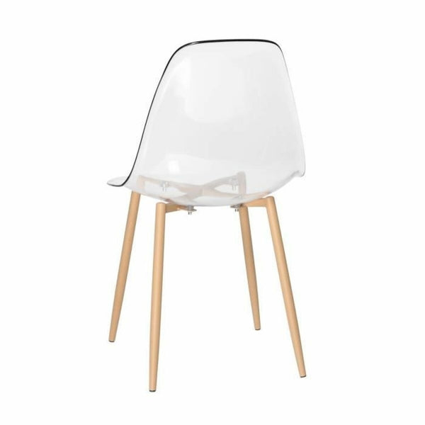 Lot de 6 Chaises Scandinaves Home Decor Transparent et Bois Naturel