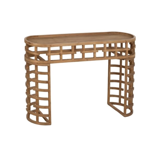 Meuble Console Japandi en Bois de Pin Marron