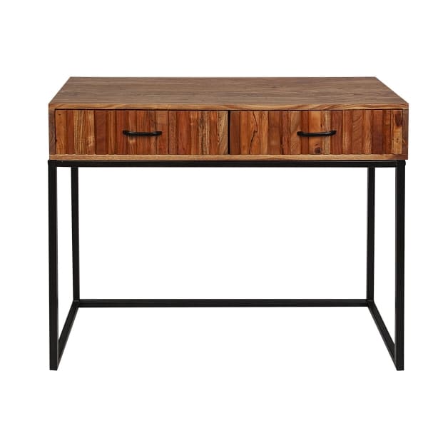 Meuble Console avec Tiroirs en Acacia et Fer Noir