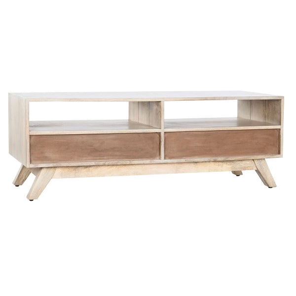 Meuble TV Design Boho Bois Naturel et Blanc Home Decor