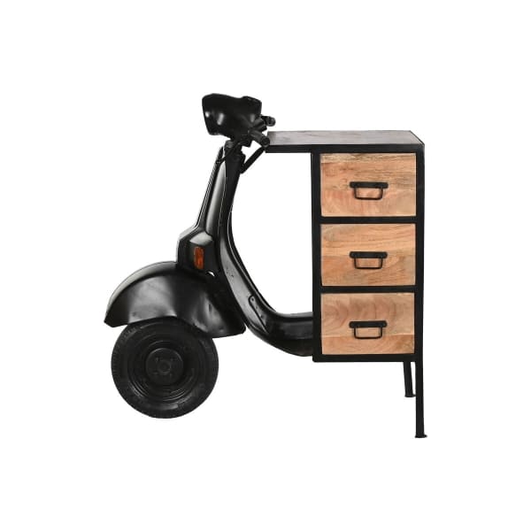 Meuble à Tiroirs Atypique Scooter Noir et Bois