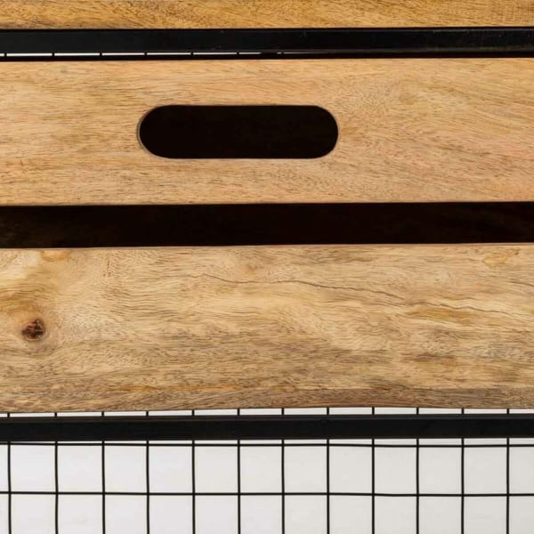 Meuble d'entrée avec Porte Manteau Bois et Métal, Style Loft