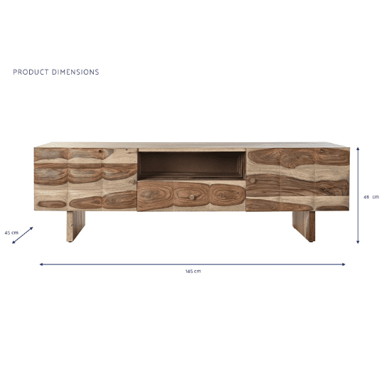 Mueble TV de madera Sheesham con veteado