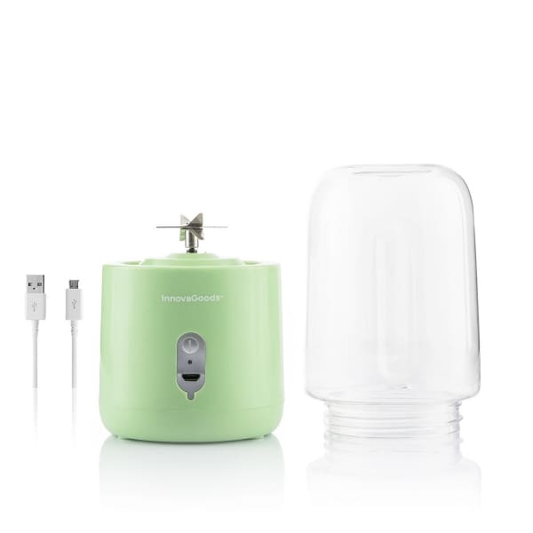 Mini Portable Green and Transparent Blender with USB Charging