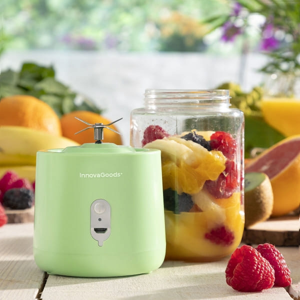 Mini Portable Green and Transparent Blender with USB Charging