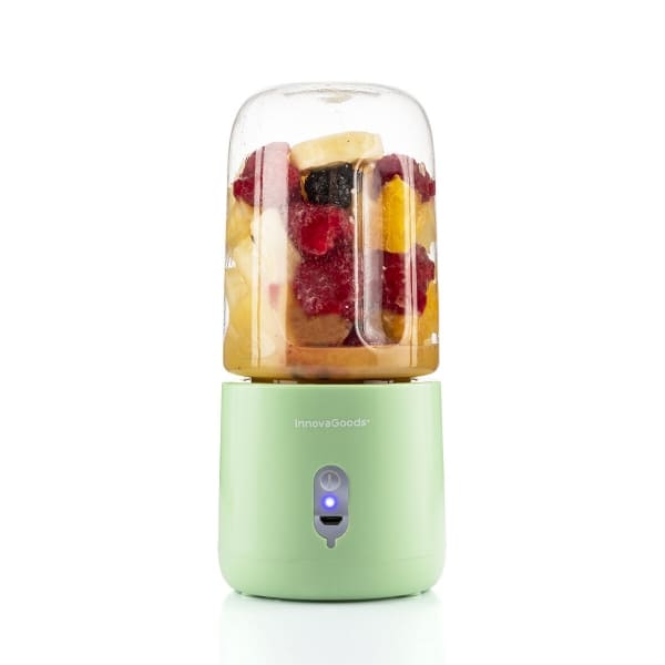 Mini Portable Green and Transparent Blender with USB Charging