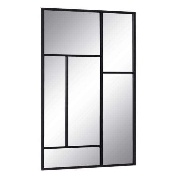 Miroir Mural Loft Vertical en Fer Noir