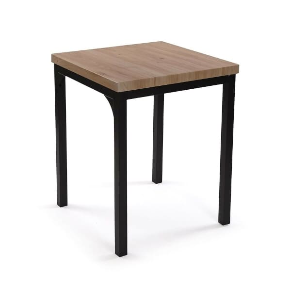 Mesa de comedor pequeña y 2 sillas en madera y metal negro