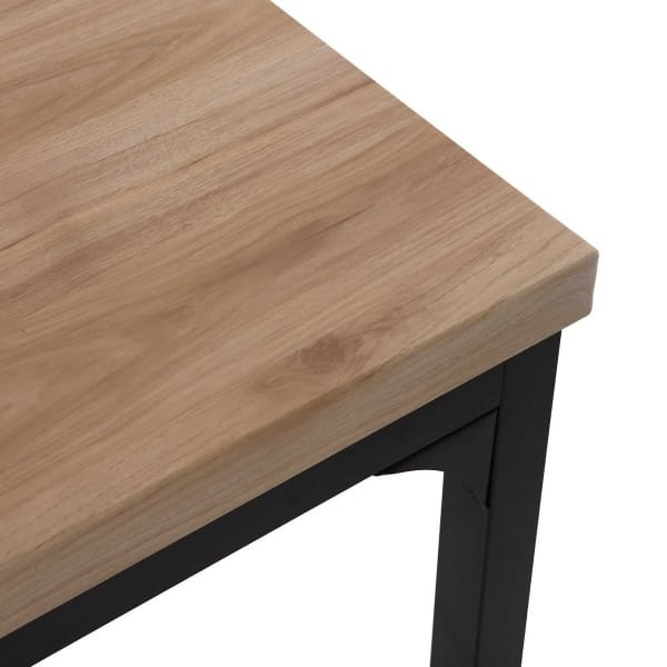 Mesa de comedor pequeña y 2 sillas en madera y metal negro