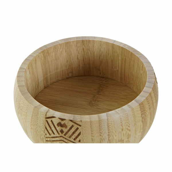 Round Aperitif Tray in Bamboo Wood African Design