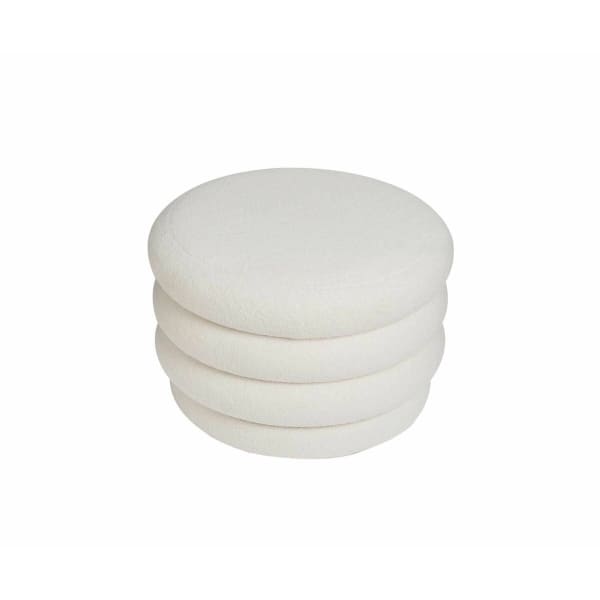 Pouf avec Rangement Bouclette Blanc